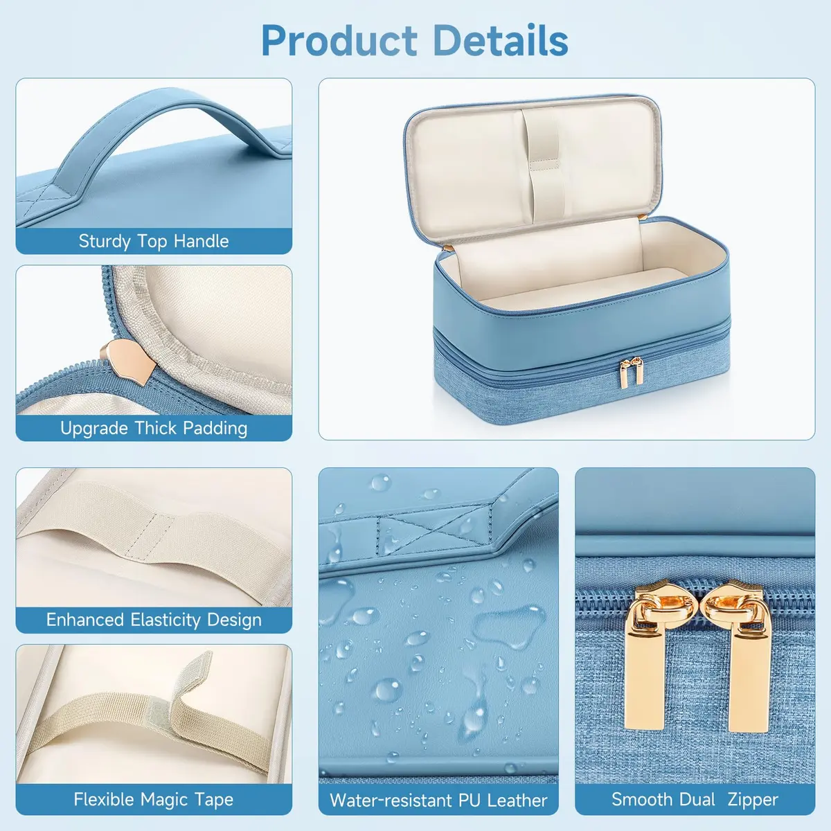 Adworte Travel Hair Dryer Case for Shark Flexstyle | Double-Layer Portable Organizer (70-120 chars) - view 4