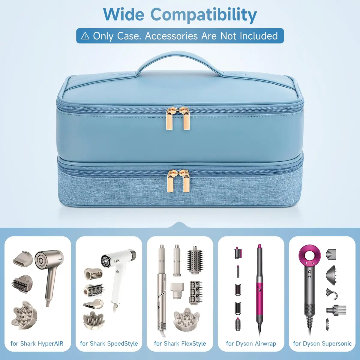 Adworte Travel Hair Dryer Case for Shark Flexstyle | Double-Layer Portable Organizer (70-120 chars) - view 5