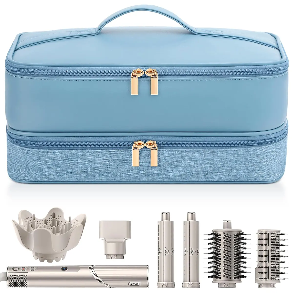 Adworte Travel Hair Dryer Case for Shark Flexstyle | Double-Layer Portable Organizer (70-120 chars) - main product image