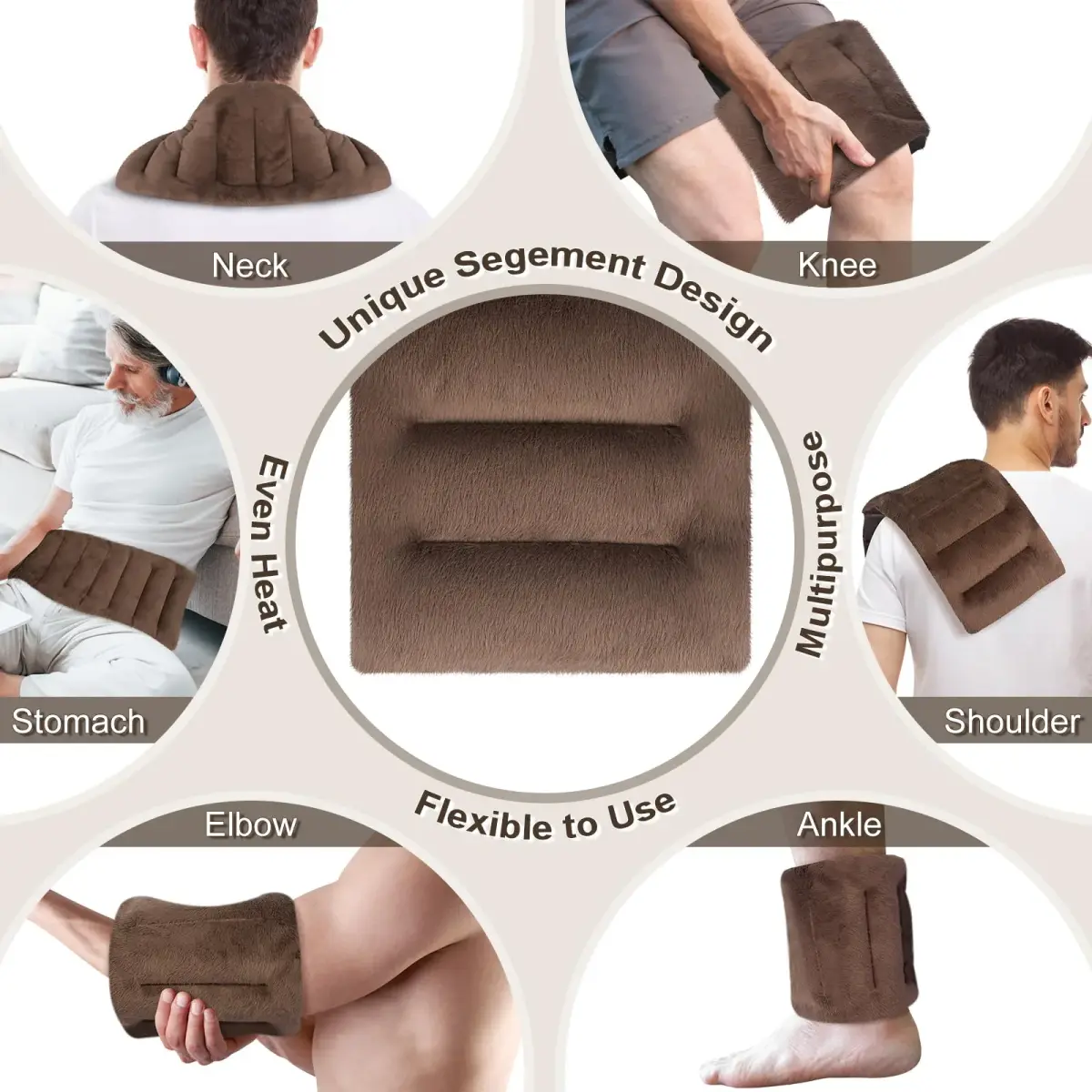SuzziPad Microwave Heating Pad 7"X16" Brown | Moist Heat for Muscle Soreness & Fatigue - view 4