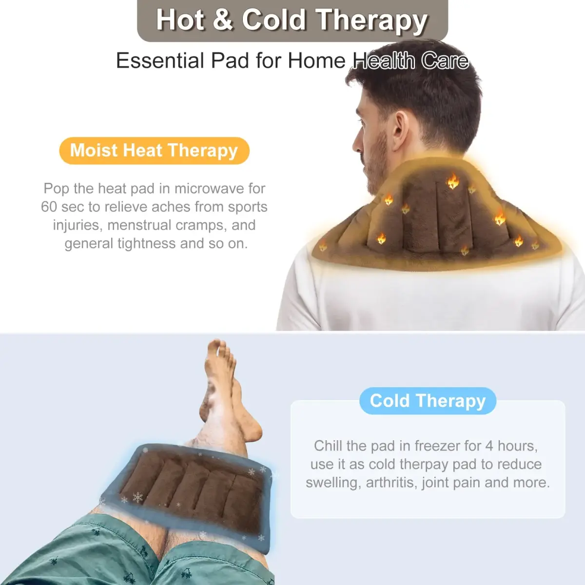 SuzziPad Microwave Heating Pad 7"X16" Brown | Moist Heat for Muscle Soreness & Fatigue - view 5