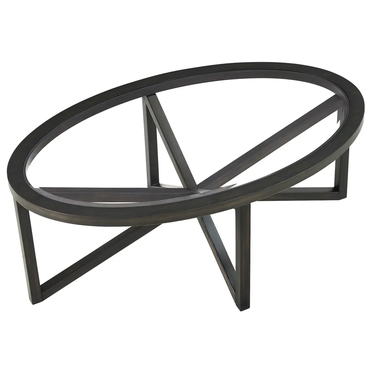 BAYYELL 46 inch Round Coffee Table Tempered Glass Solid Wood Base | Modern Living Room Centerpiece - view 7