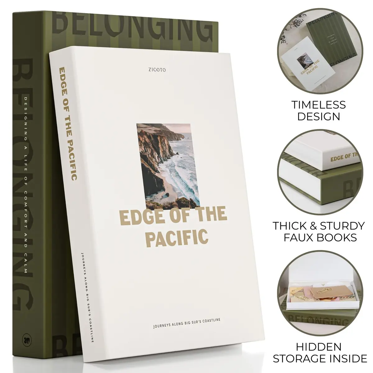 ZICOTO Decorative Books Set of 2 | Modern Home Accent for Coffee Table & Shelf - view 6