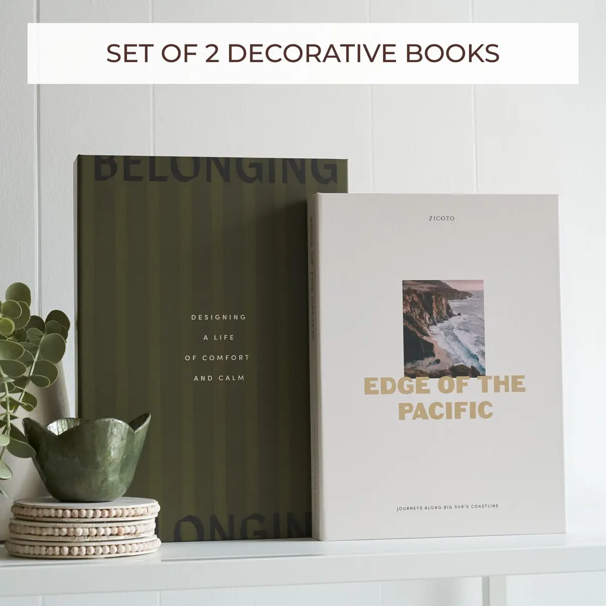 ZICOTO Decorative Books Set of 2 | Modern Home Accent for Coffee Table & Shelf - view 3