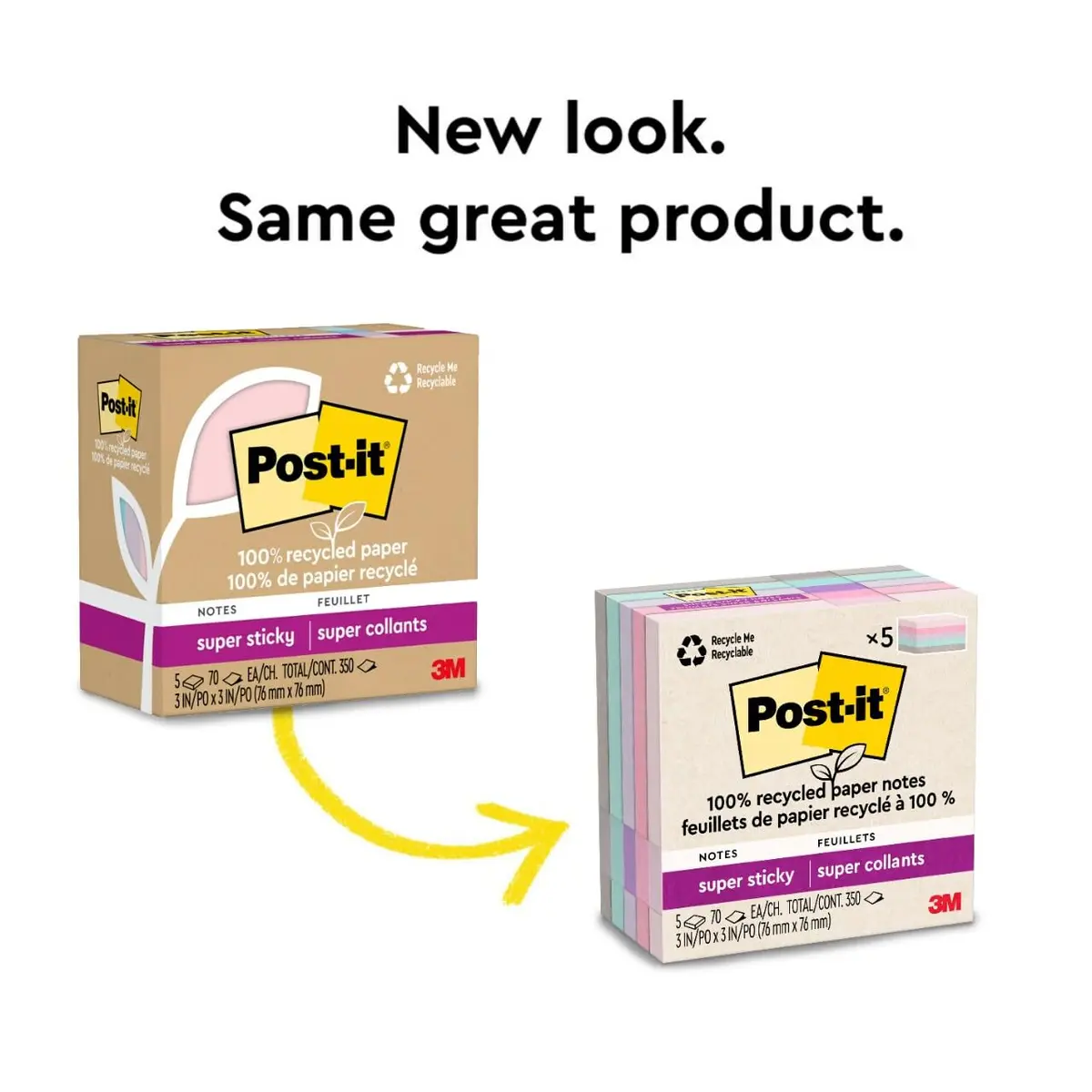 Post-it Super Sticky Notes Wanderlust Pastels Collection 3x3 in, 70 Sheets/Pad, 24 Pads | 2X Sticking Power, Recycled Paper - view 9