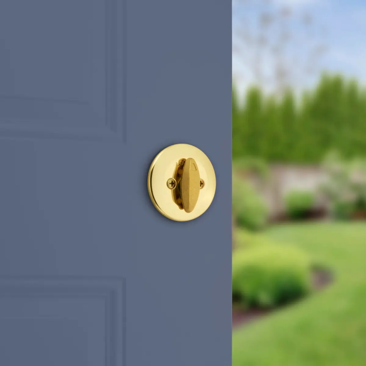 Kwikset 660 Single Cylinder Deadbolt, Polished Brass Round Exterior - view 2