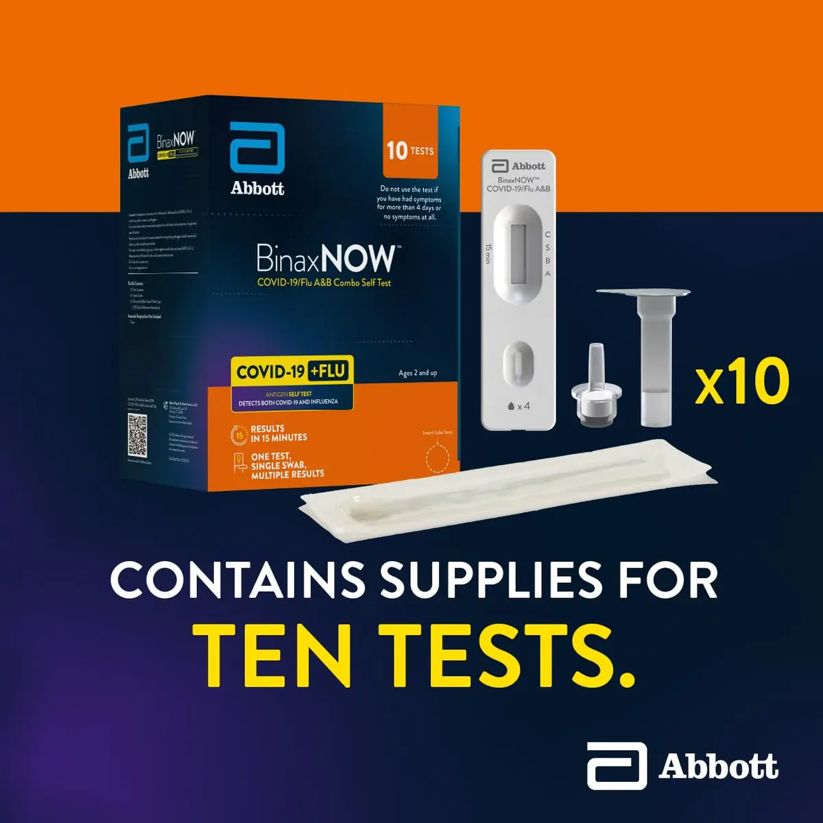 BinaxNOW COVID-19/Flu A&B Combo Self Test Kit | 10 Tests, 15 Min Results, Reliable Home Testing - view 9