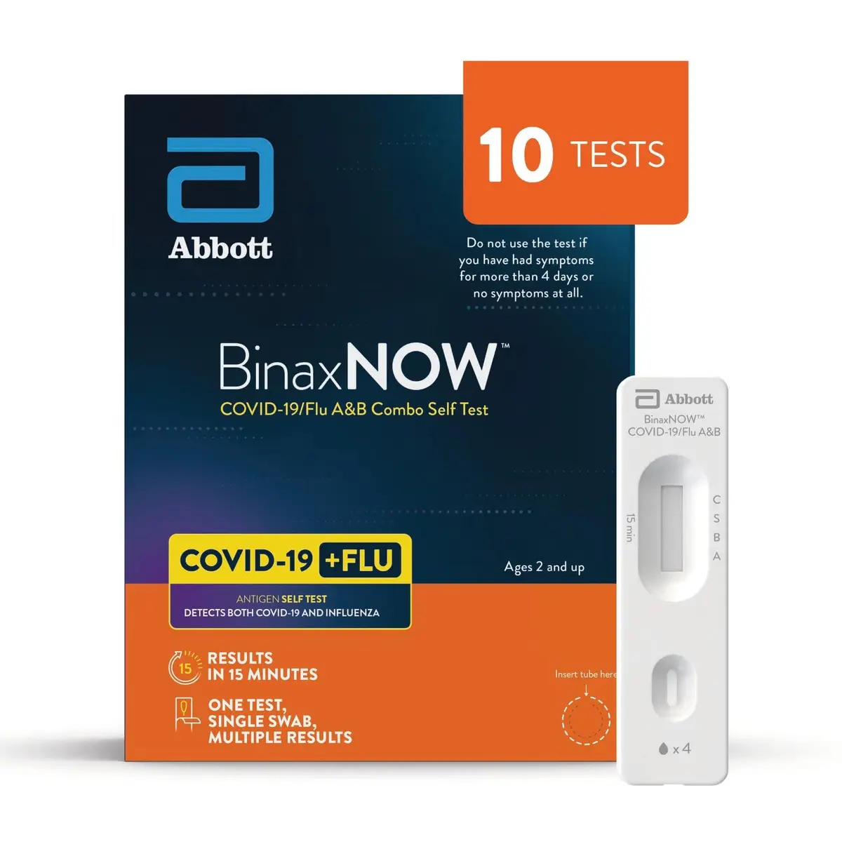 BinaxNOW COVID-19/Flu A&B Combo Self Test Kit | 10 Tests, 15 Min Results, Reliable Home Testing - view 2