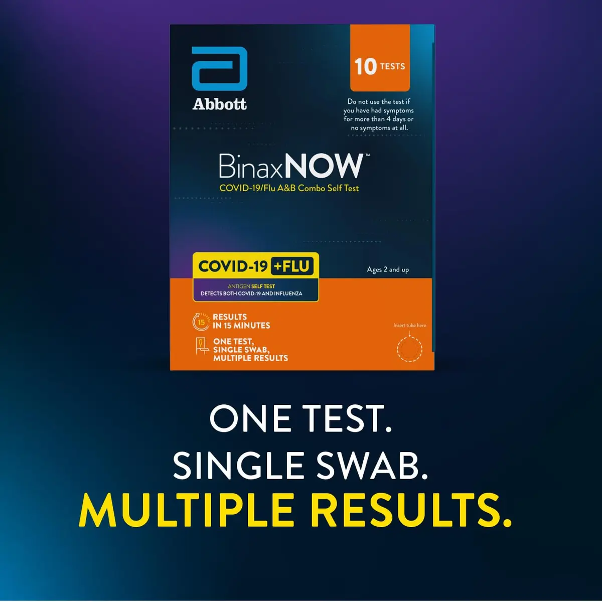 BinaxNOW COVID-19/Flu A&B Combo Self Test Kit | 10 Tests, 15 Min Results, Reliable Home Testing - view 3