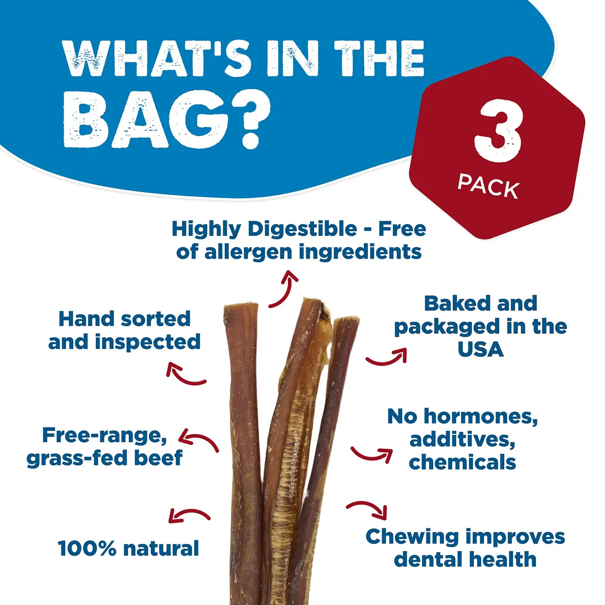 Best Bully Sticks Braided Bully Sticks Dog Chews, 12" | Natural, Long-Lasting Protein Treat - view 2