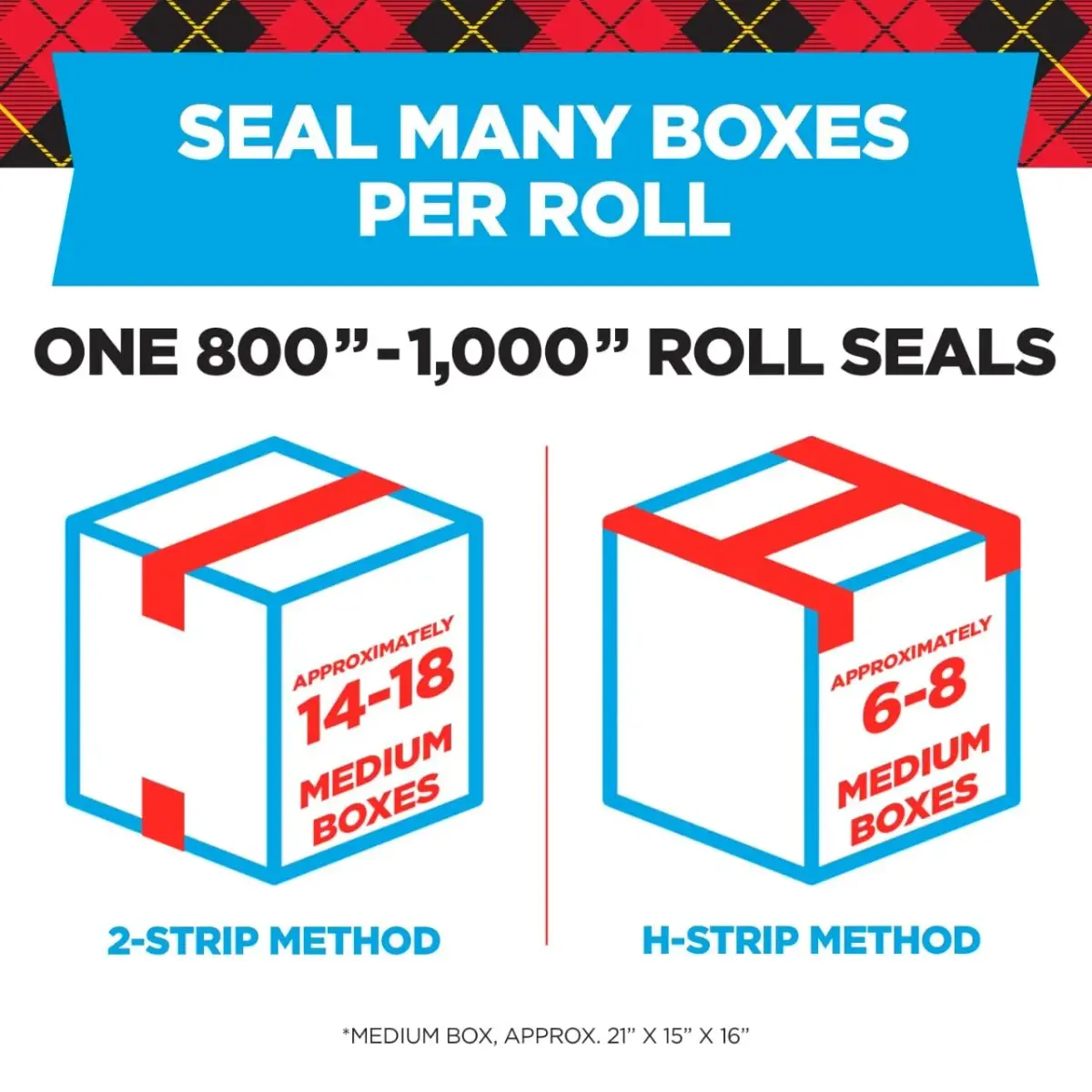 Scotch Heavy Duty Shipping Packing Tape Clear 1.88 in. x 22.2 yd. 2 Rolls with Dispensers | Industrial-Strength Adhesive for Boxes - view 3