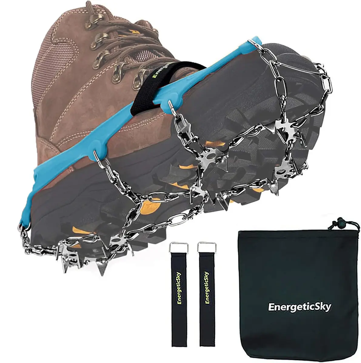 EnergeticSky Ice Traction Cleats Stainless Steel Spikes | Durable Snow & Ice Ground Boots (US 6-13) - main product image