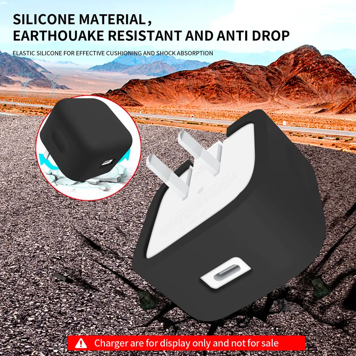 Seanai Black Silicone Charger Case for Apple 40W Dynamic Power Adapter | Protects Against Scratches & Dirt - view 5