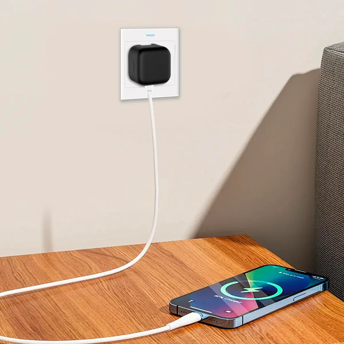 Seanai Black Silicone Charger Case for Apple 40W Dynamic Power Adapter | Protects Against Scratches & Dirt - view 6