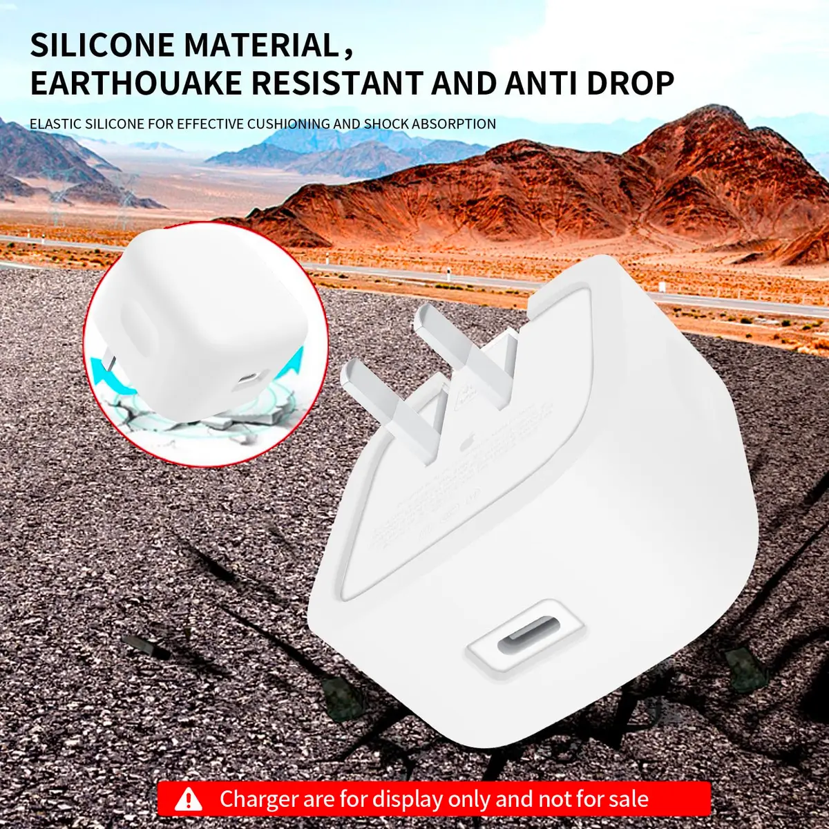 Seanai White Soft Silicone Charger Case for Apple 40W Dynamic Power Adapter | 2-Pack, 60W Max Compatible - view 5
