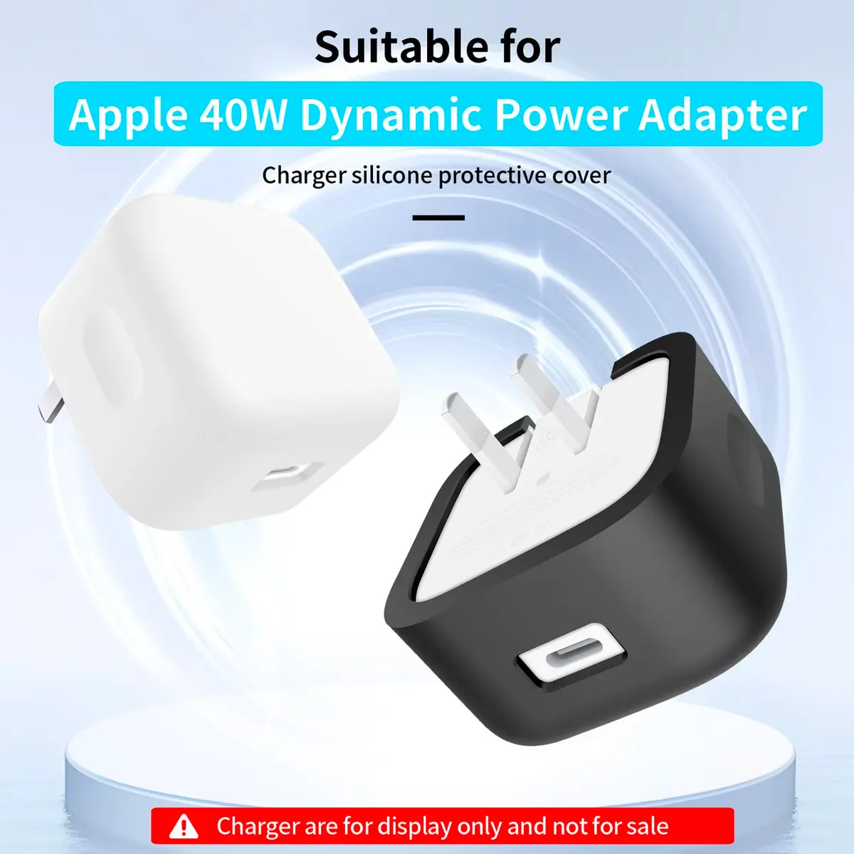 Seanai White Soft Silicone Charger Case for Apple 40W Dynamic Power Adapter | 2-Pack, 60W Max Compatible - view 2