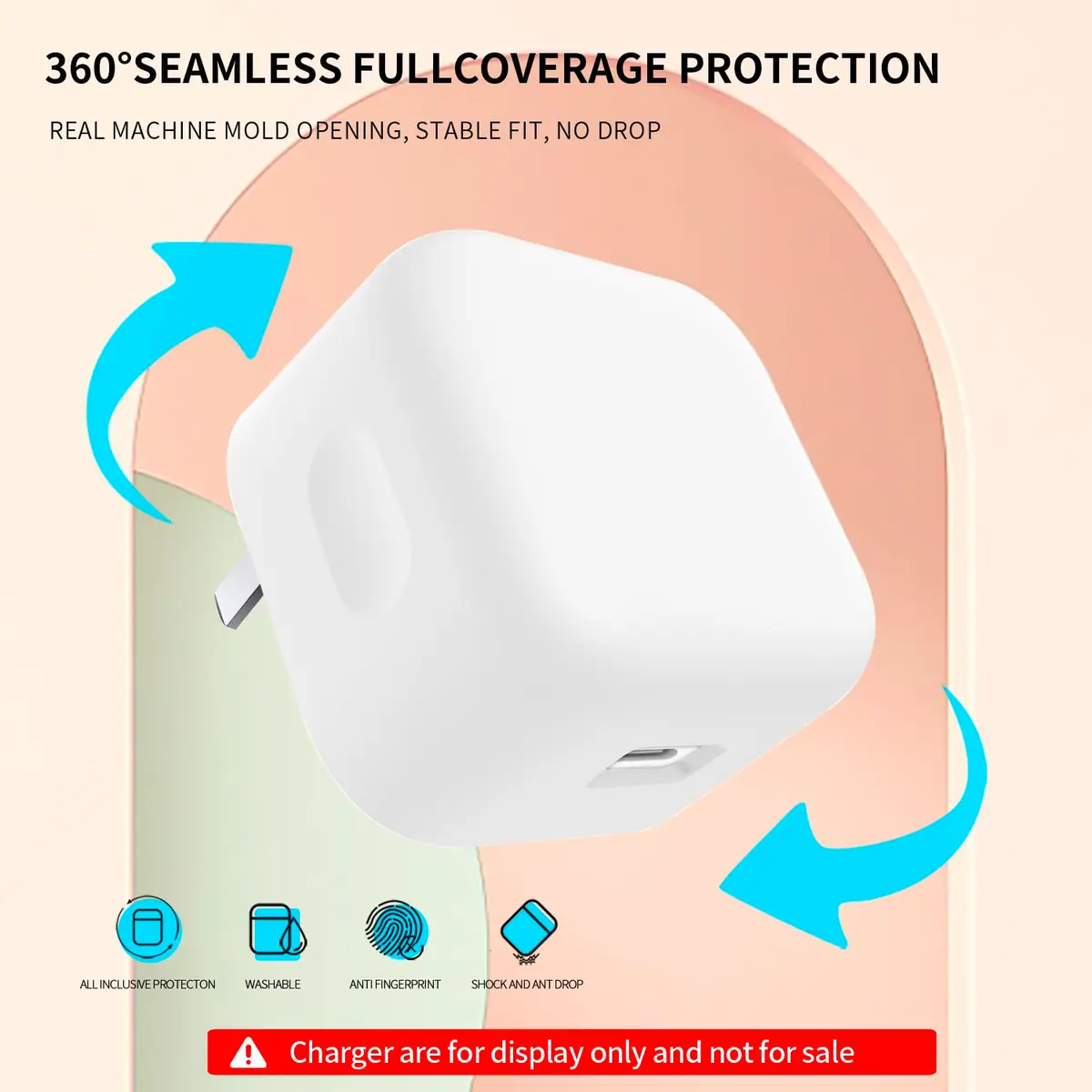 Seanai White Soft Silicone Charger Case for Apple 40W Dynamic Power Adapter | 2-Pack, 60W Max Compatible - view 3