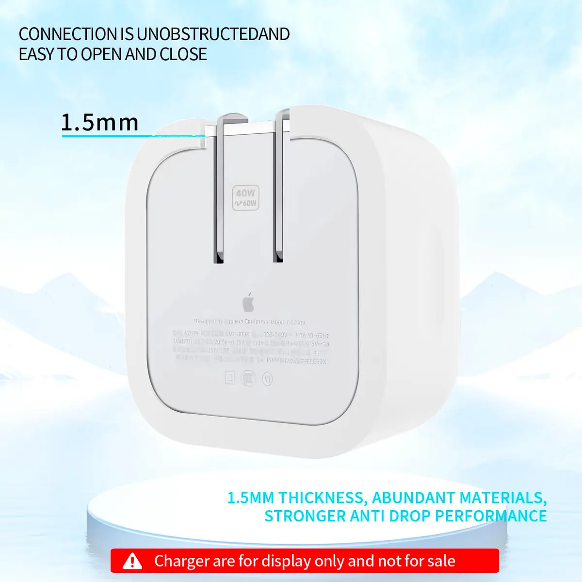 Seanai White Soft Silicone Charger Case for Apple 40W Dynamic Power Adapter | 2-Pack, 60W Max Compatible - view 4