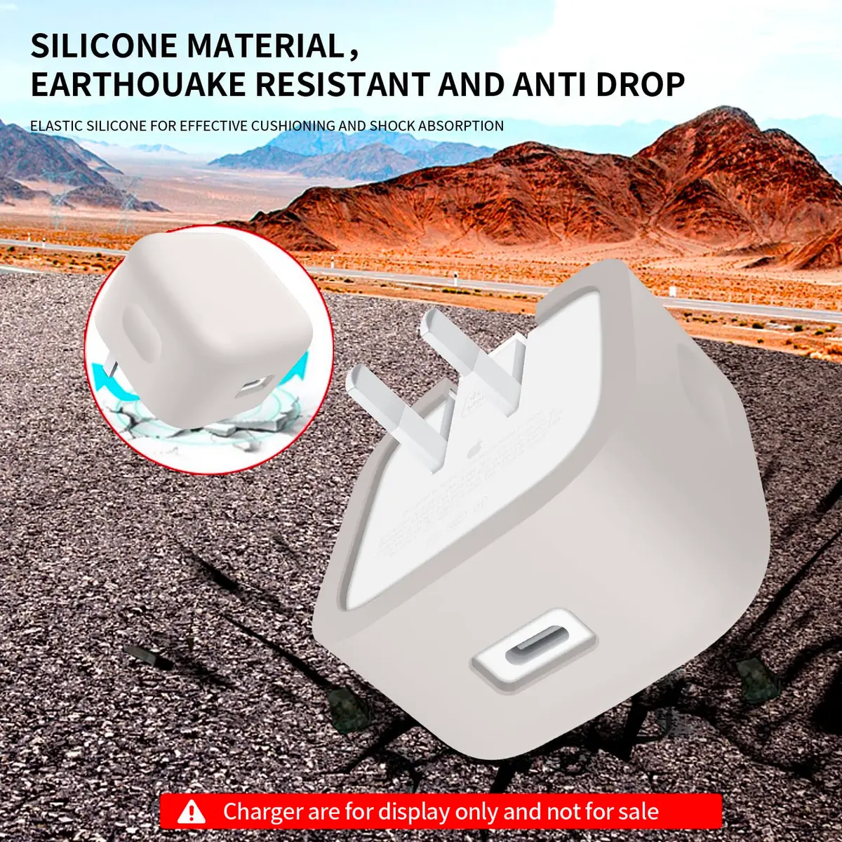 Seanai Grey Silicone Charger Cover for Apple 40W Dynamic Power Adapter | Protects Charger from Scratches & Dirt - view 5