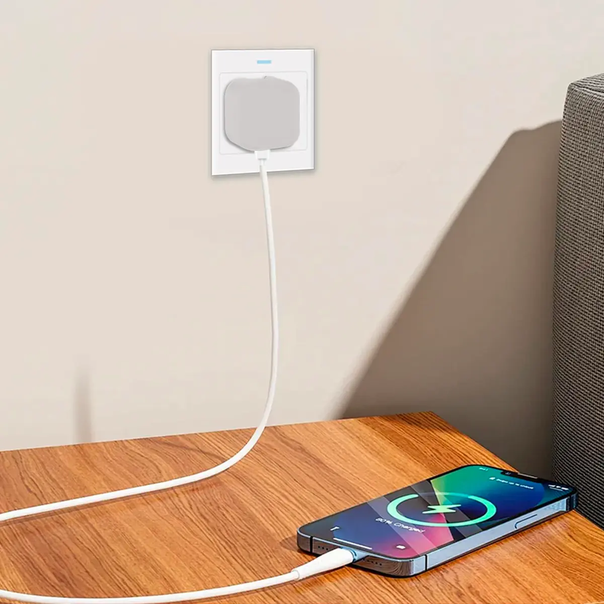 Seanai Grey Silicone Charger Cover for Apple 40W Dynamic Power Adapter | Protects Charger from Scratches & Dirt - view 6