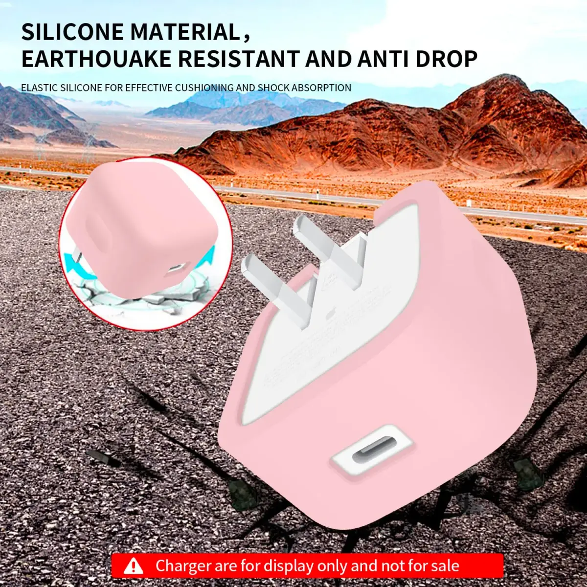 Seanai Pink Silicone Charger Cover for Apple 40W Dynamic Power Adapter 2-Pack | Protects Your Charger - view 5