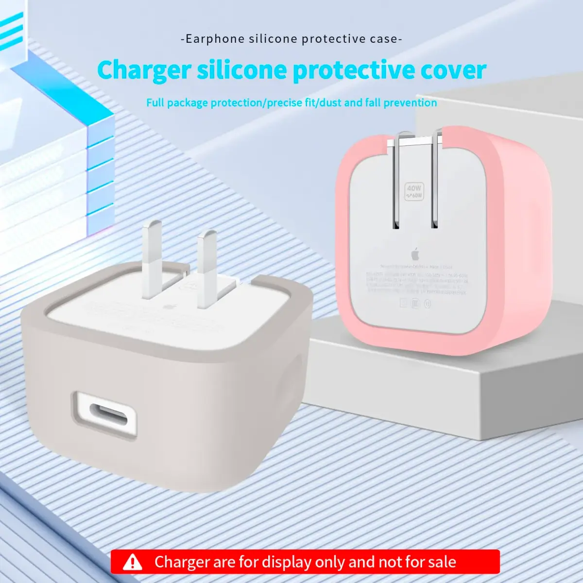 Seanai Pink Silicone Charger Cover for Apple 40W Dynamic Power Adapter 2-Pack | Protects Your Charger - view 2