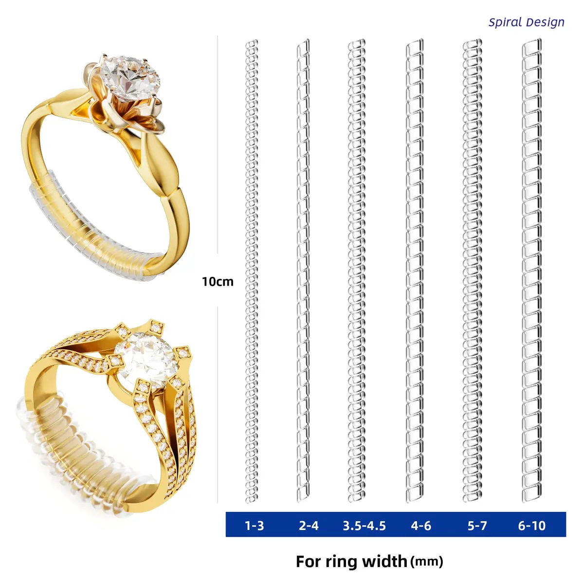 ELETIUO Gold Ring Adjustable Set | 15-Piece Jewelry Sizer & Reducer for Men & Women - view 2