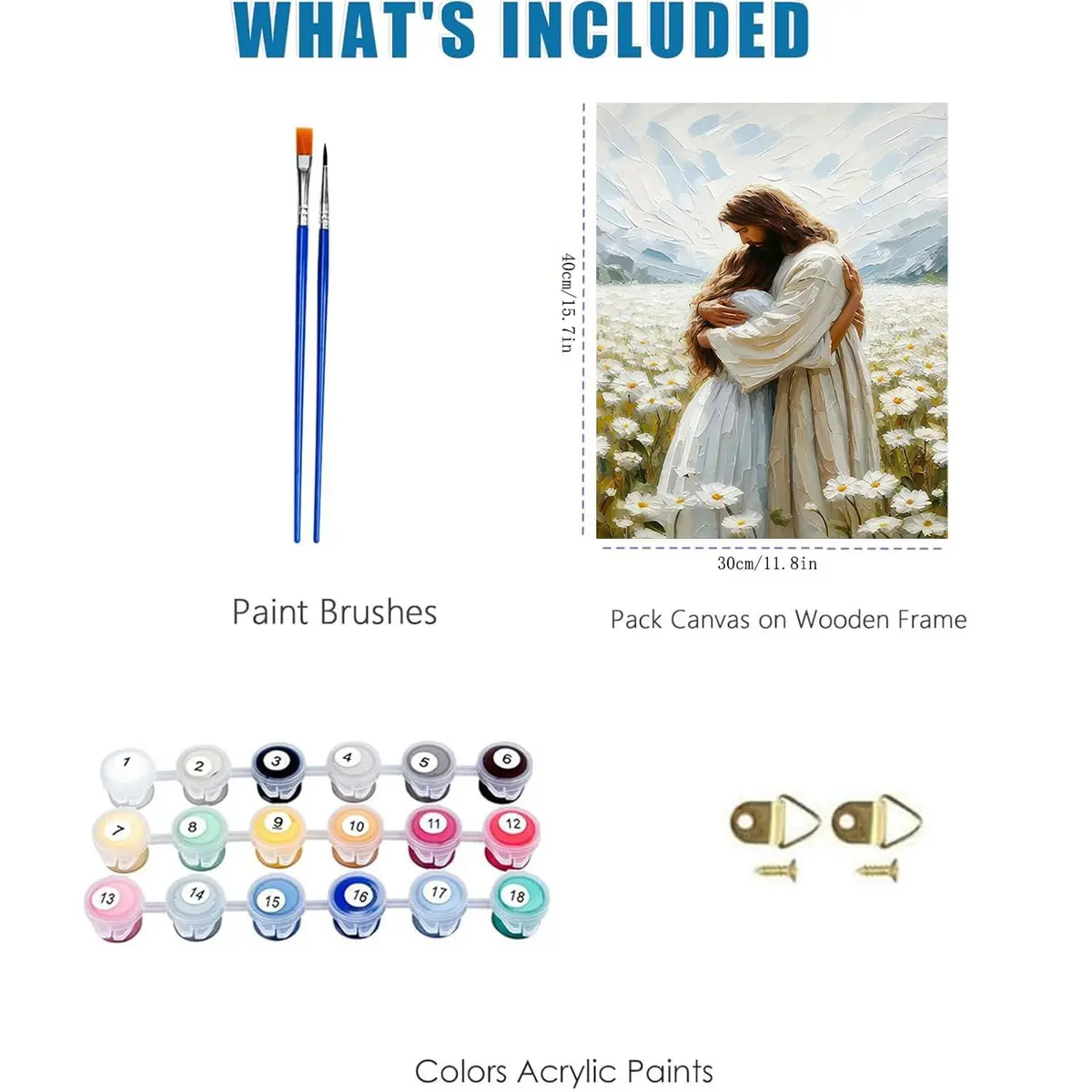 Fairyland JinWenn Jesus Christian Paint by Numbers Kit for Adults Canvas | Easy Beginner Art Craft Kit 40x50 cm (16x20 inches) - view 4