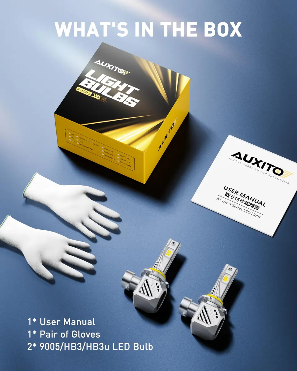 AUXITO 9005 Bulbs 48000LM HB3 LED Super Bright | Long Lifespan, Plug N Play, 2PCS - view 9