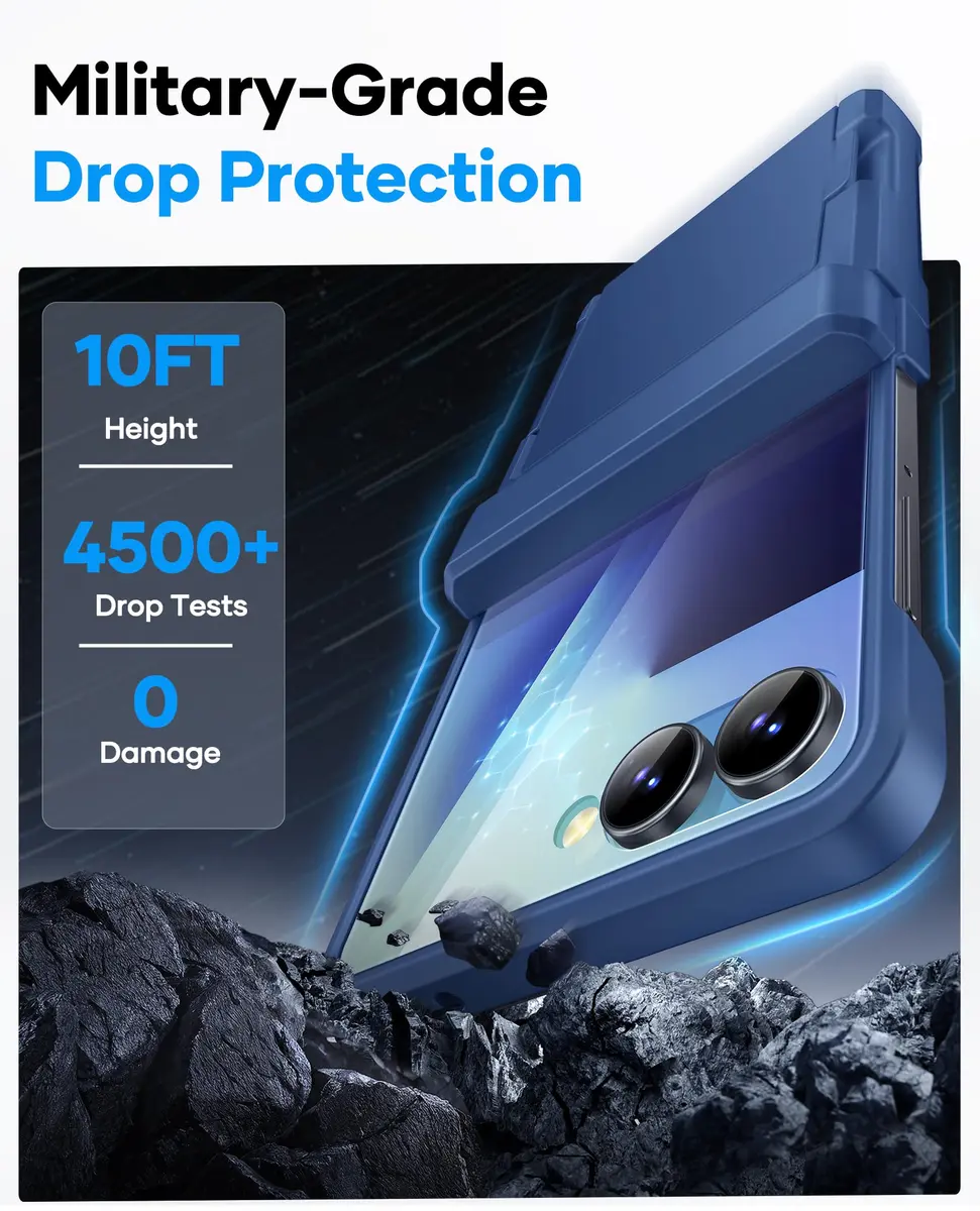 ASAFCASE Galaxy Z Flip 7 Wallet Case with Card Holder, Blue | Slim Protective Cover for Samsung Flip 7 - view 6