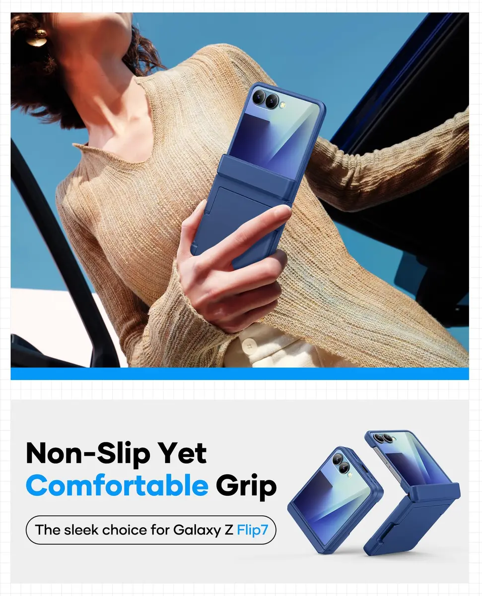 ASAFCASE Galaxy Z Flip 7 Wallet Case with Card Holder, Blue | Slim Protective Cover for Samsung Flip 7 - view 7