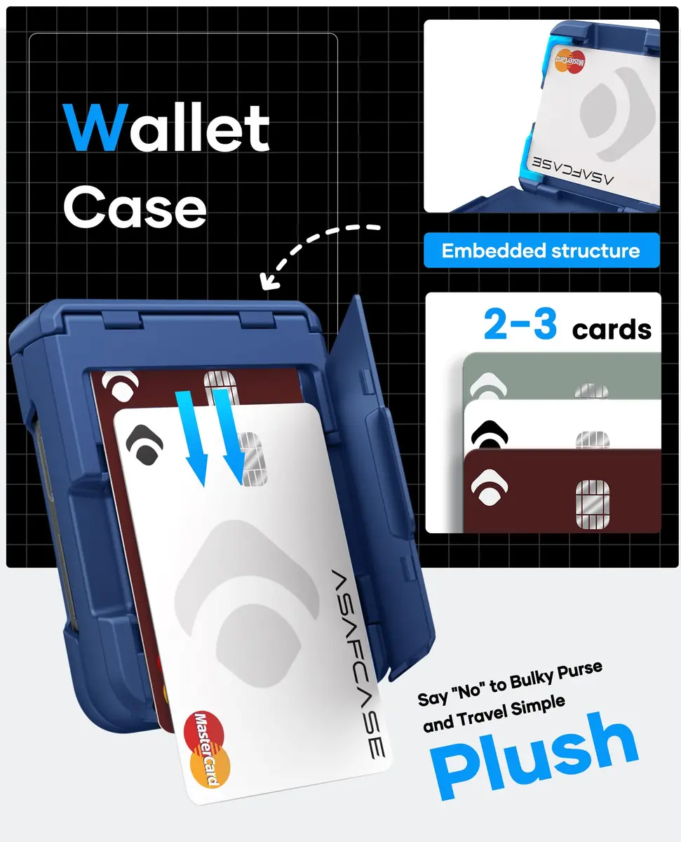 ASAFCASE Galaxy Z Flip 7 Wallet Case with Card Holder, Blue | Slim Protective Cover for Samsung Flip 7 - view 3