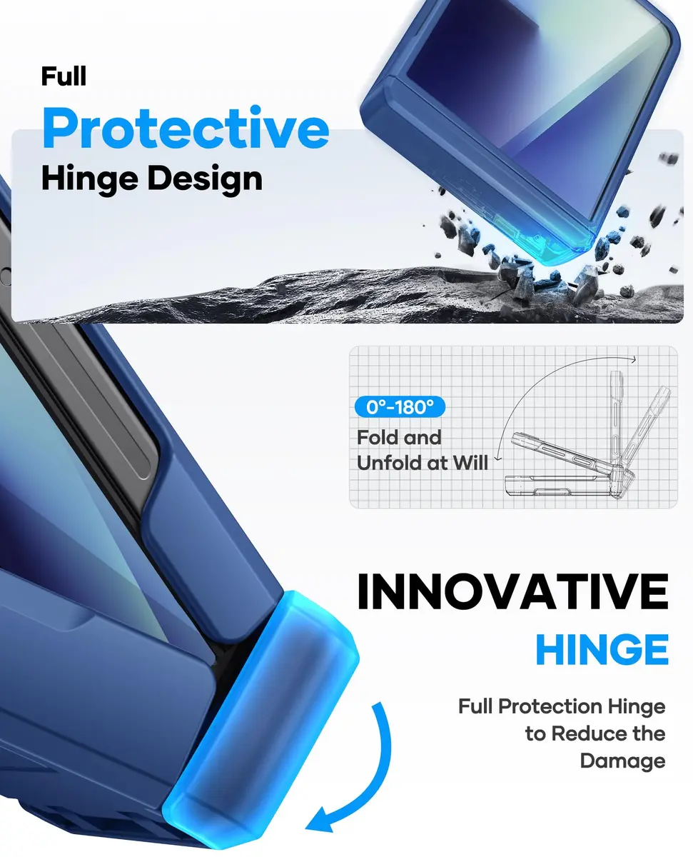 ASAFCASE Galaxy Z Flip 7 Wallet Case with Card Holder, Blue | Slim Protective Cover for Samsung Flip 7 - view 4