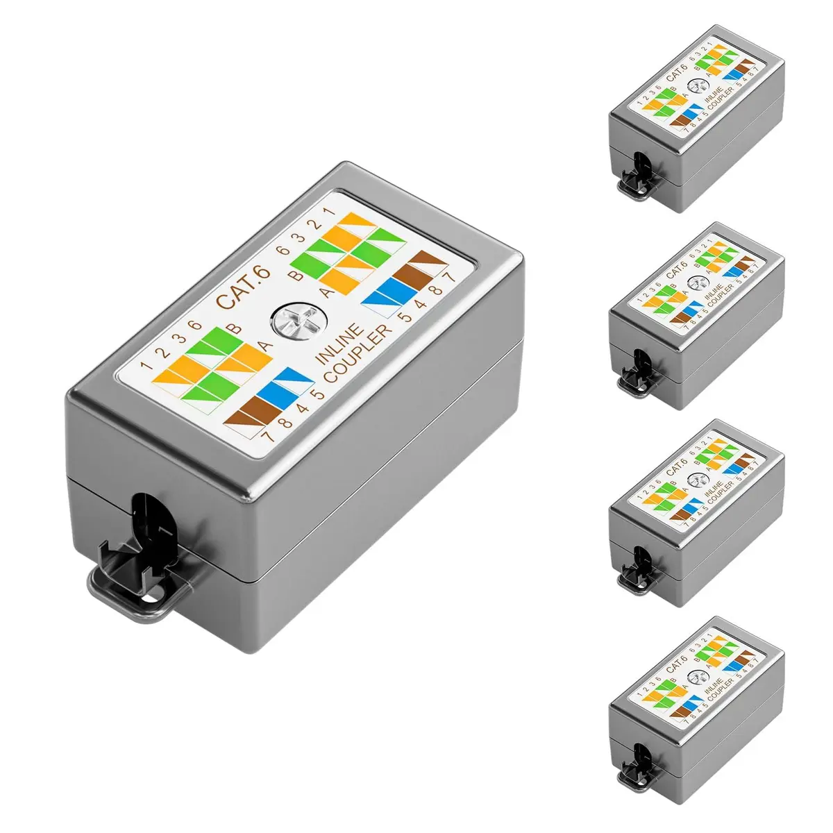 itxtynlo Cat 6 Junction Box 5 Pack | Shielded, Punch Down Type, Metal, 110 & Krone - main product image