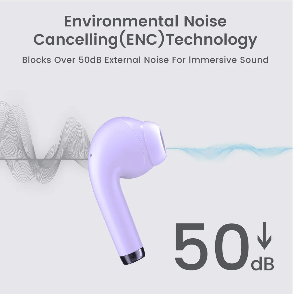 yobola Wireless Earbuds for Samsung Galaxy Ultra Comfort Bluetooth 5.4 Headphones, Purple, IPX7 Waterproof - view 8