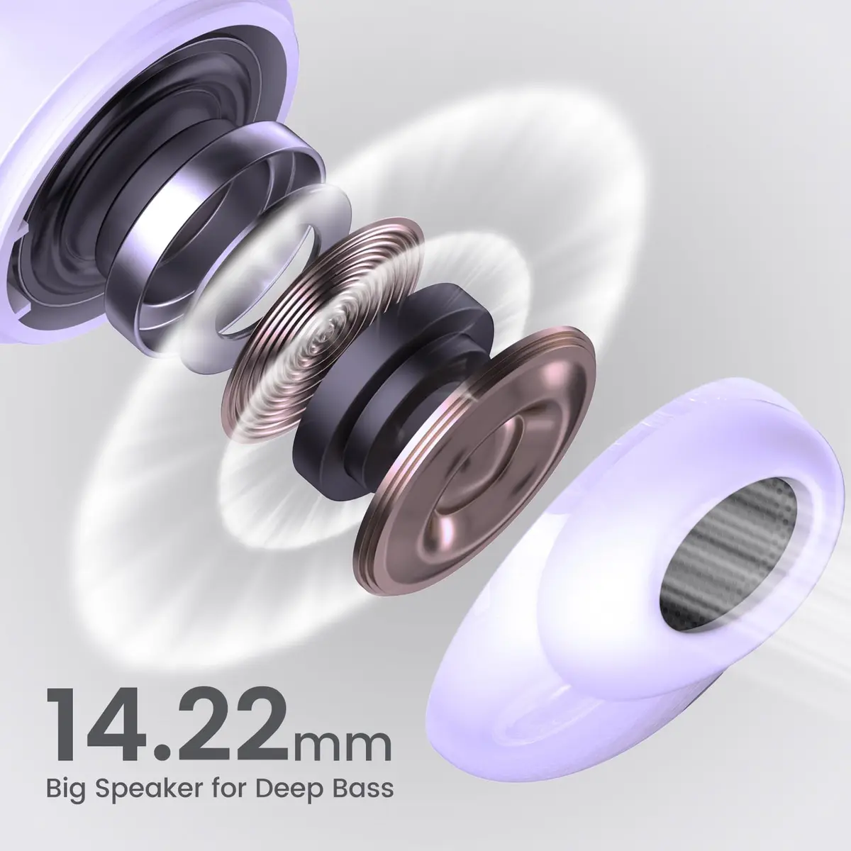 yobola Wireless Earbuds for Samsung Galaxy Ultra Comfort Bluetooth 5.4 Headphones, Purple, IPX7 Waterproof - view 3