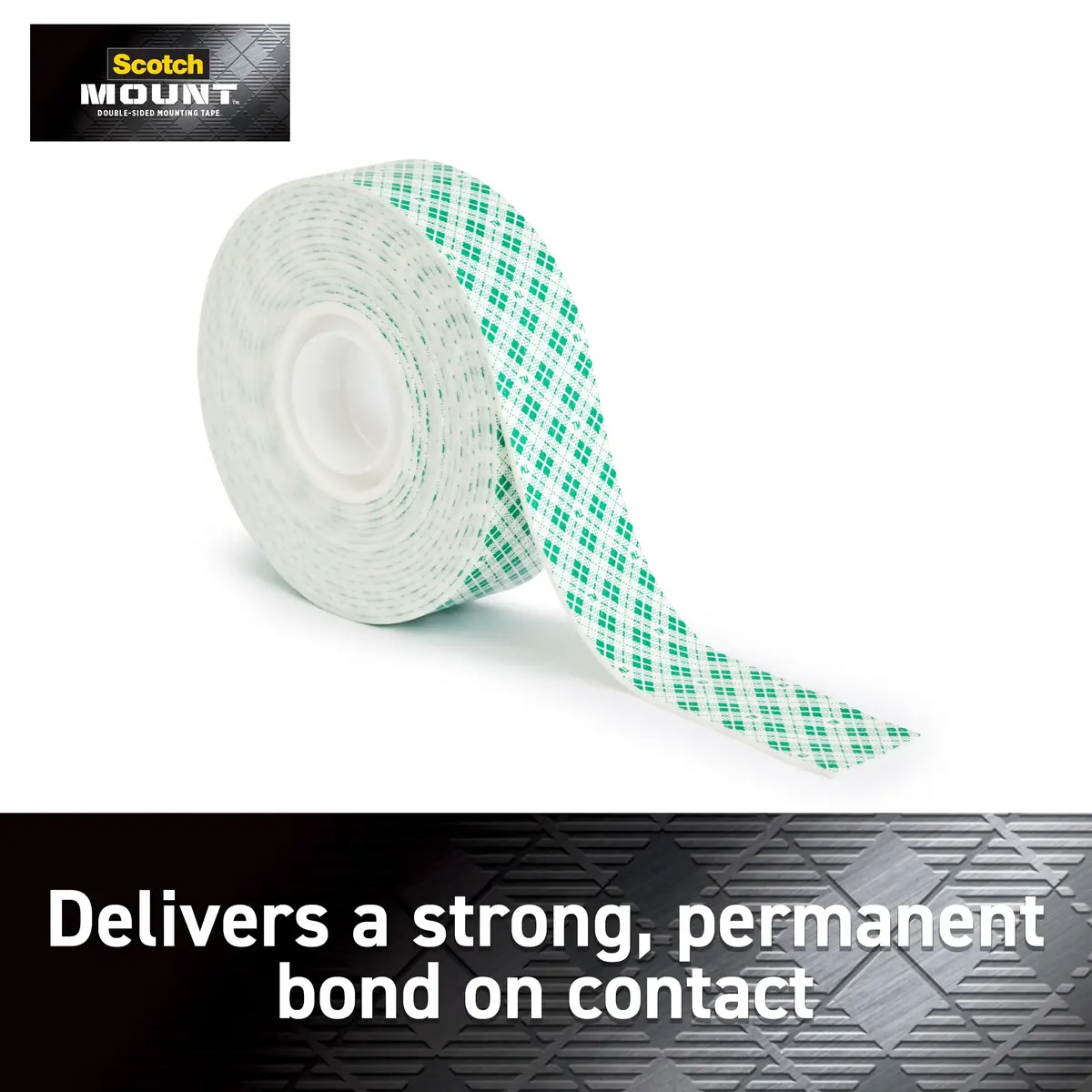 Scotch-Mount White Double-Sided Mounting Tape 25.4 mm x 3.18 m (1 in x 125 in) | 3M Industrial Strength Adhesive - view 2