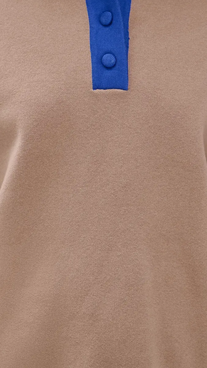 BAUM UND PFERDGARTEN Women's Chira Pullover, Camel Blue Mix, M | Polo-style Milano knit, loose fit, classic look - view 6