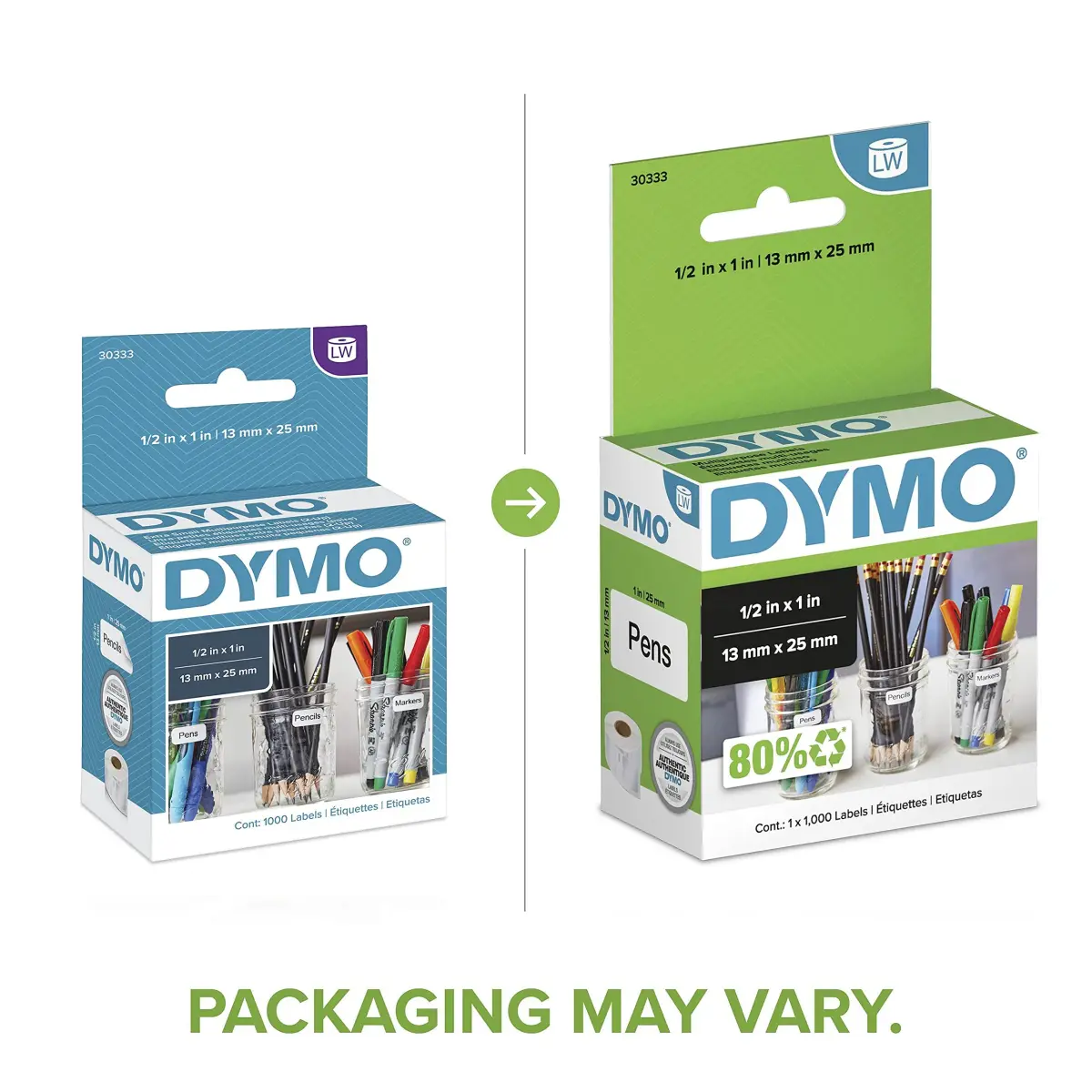 DYMO Authentic LW Extra-Small Multi-Purpose Labels White 1/2" x 1" 10000 Labels | Direct Thermal Printing - view 2