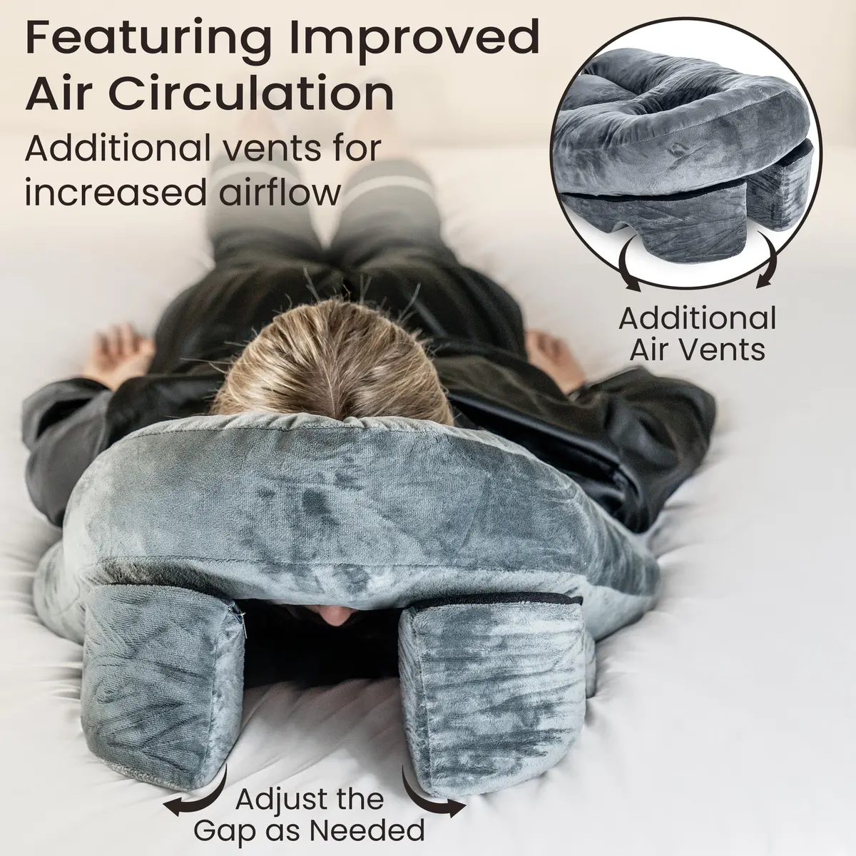 Siennal Face Down Pillow for Eye Surgery Recovery - CertiPUR-US® Shredded Memory Foam | Face Down Support for Vitrectomy & Retinal Surgery - view 6