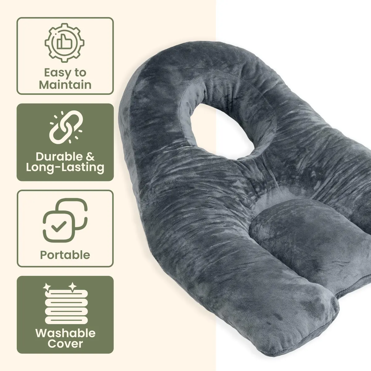 Siennal Face Down Pillow for Eye Surgery Recovery - CertiPUR-US® Shredded Memory Foam | Face Down Support for Vitrectomy & Retinal Surgery - view 8