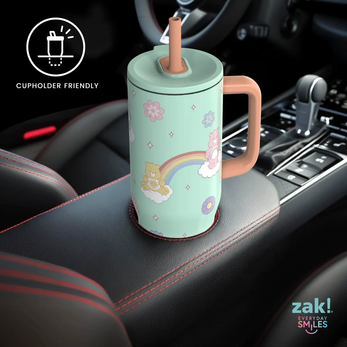 Zak Designs Care Bears 30oz Spill-Proof Insulated Stainless Steel Tumbler | Fun Cartoon Art, Keeps Drinks Cold, Travel Ready - view 6