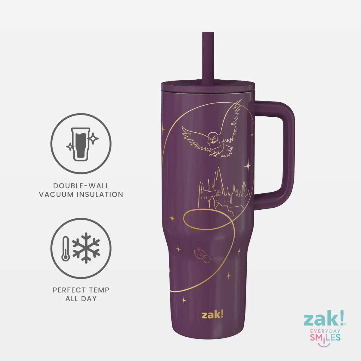 Zak Designs Harry Potter 30oz Insulated Stainless Steel Tumbler | Spill-Proof Travel Mug for Fans - view 5