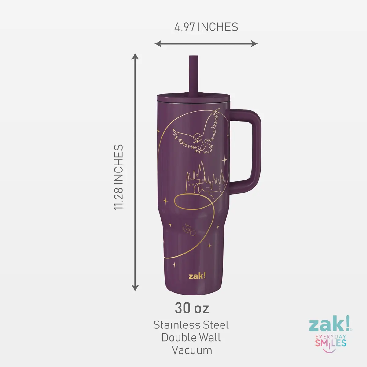 Zak Designs Harry Potter 30oz Insulated Stainless Steel Tumbler | Spill-Proof Travel Mug for Fans - view 9