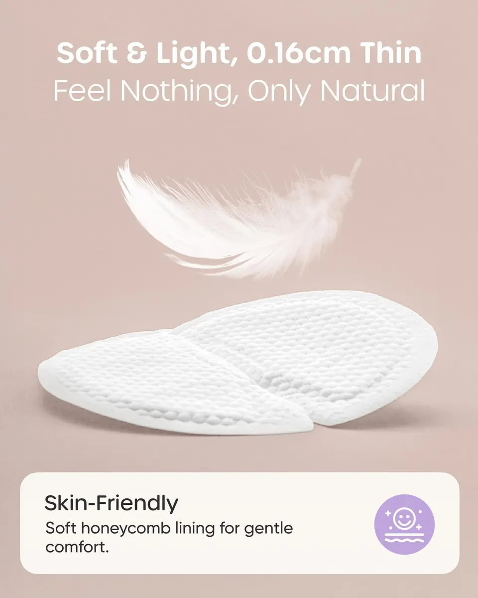Nuliie Super Absorbent & Featherlight Disposable Nursing Pads 200 Count | Stay Dry, Soft & Breathable Breast Pads for Leaking Milk - view 5