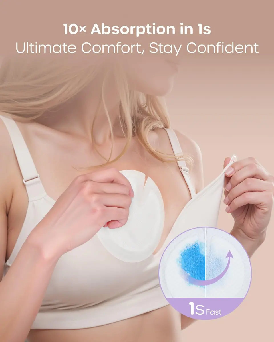 Nuliie Super Absorbent & Featherlight Disposable Nursing Pads 200 Count | Stay Dry, Soft & Breathable Breast Pads for Leaking Milk - view 3