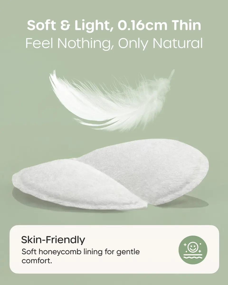 Nuliie Viscose-from-Bamboo Disposable Nursing Pads 100 Count | Super Absorbent & Featherlight for Breastfeeding Moms - view 4