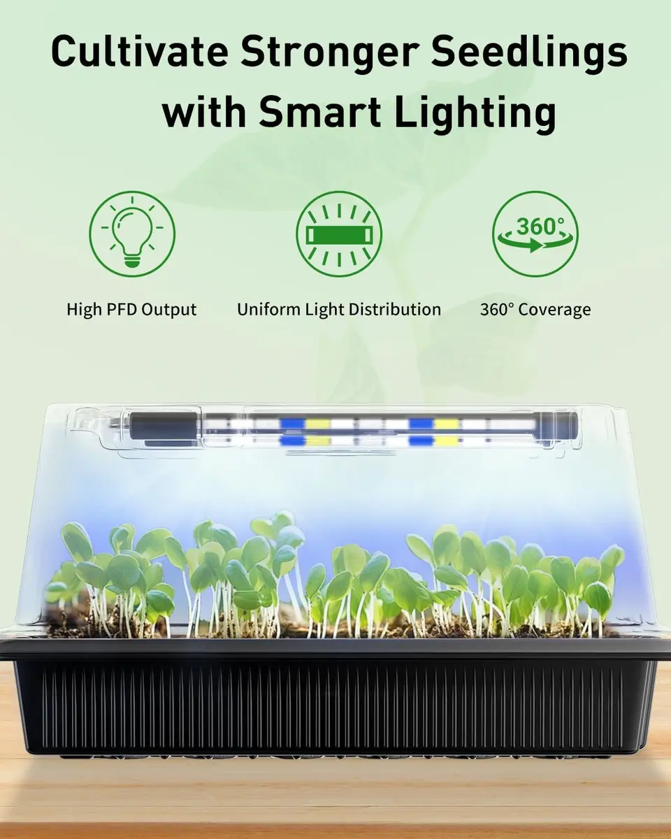 Pawfly Seed Starter Trays 80 Cells | Reusable Germination Kit with Grow Light & Humidity Dome - view 5