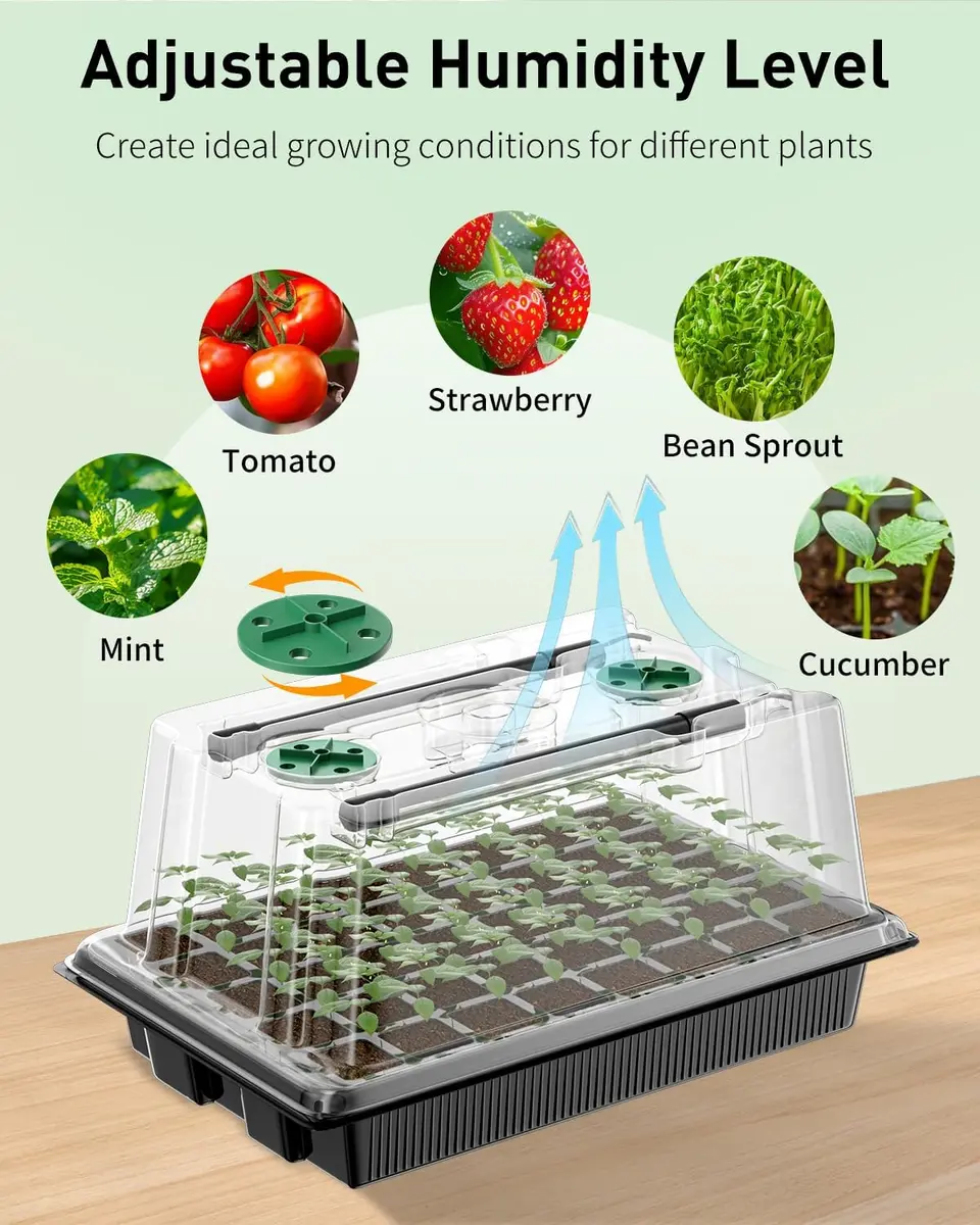 Pawfly Seed Starter Trays 80 Cells | Reusable Germination Kit with Grow Light & Humidity Dome - view 6