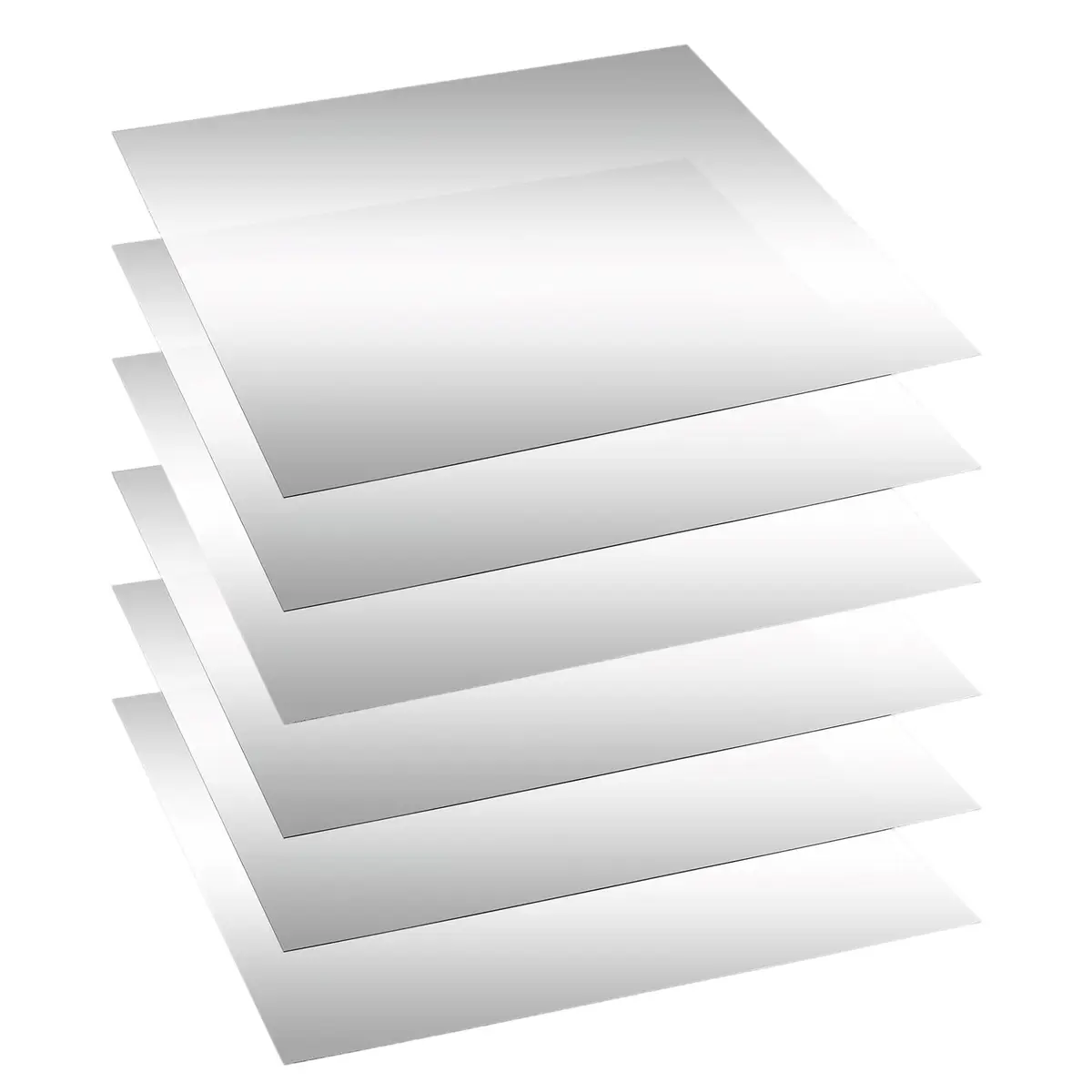 Yudlto Acrylic Two Way Mirror Sheets 12x12x0.04 Inch (6-Pack) | Shatter-Resistant See-Through Glass for Infinity Projects - main product image